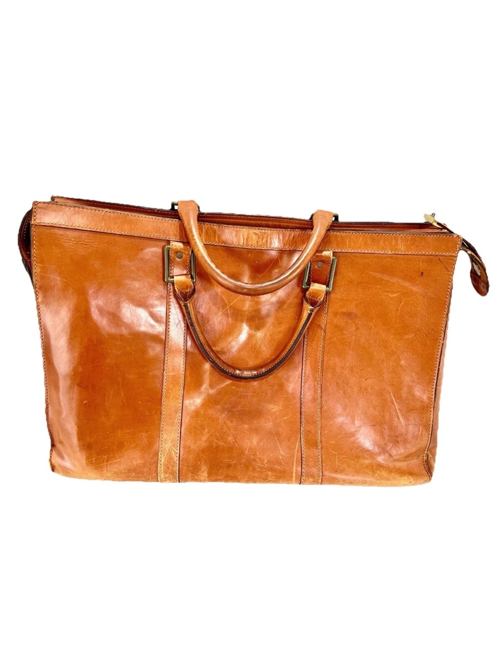 RARE Swaine Adeney Briggs "Wedge Holdall" Chestnut Tote W/Lock 1998-2012 London